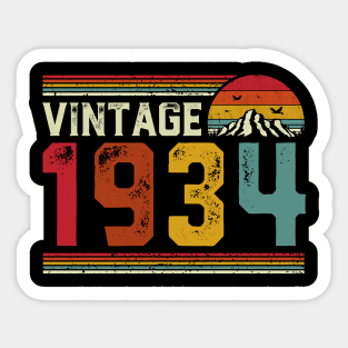 Vintage 1934 Birthday Gift Retro Style Sticker